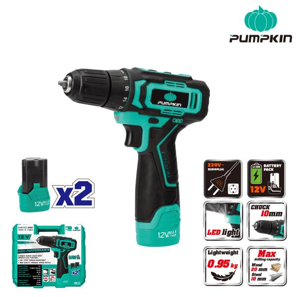 TALADRO DE 2 VELOCIDADES LI-ION 12V - 10MM
