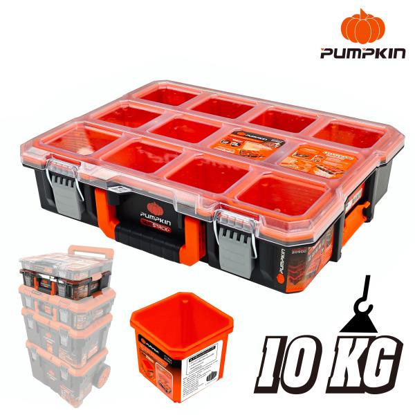 CAJA DE HERRAMIENTAS APILABLE TALLA M SISTEMA RESISTENTE CON COPAS DIVISORIAS - 44X35X11CM